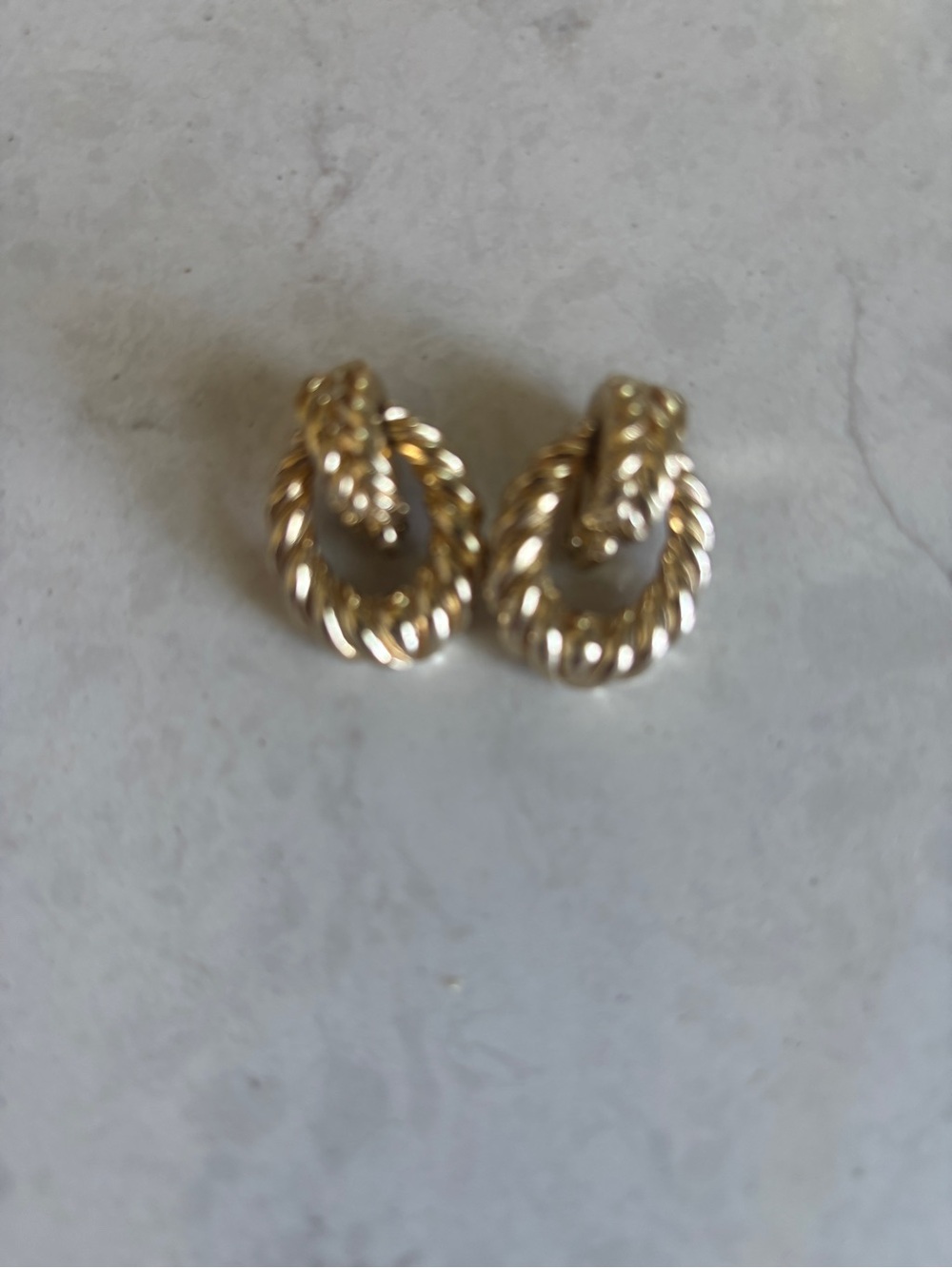 Christian Dior Gold-Tone Twisted Hoop Drop Earrings - Women Jewelry